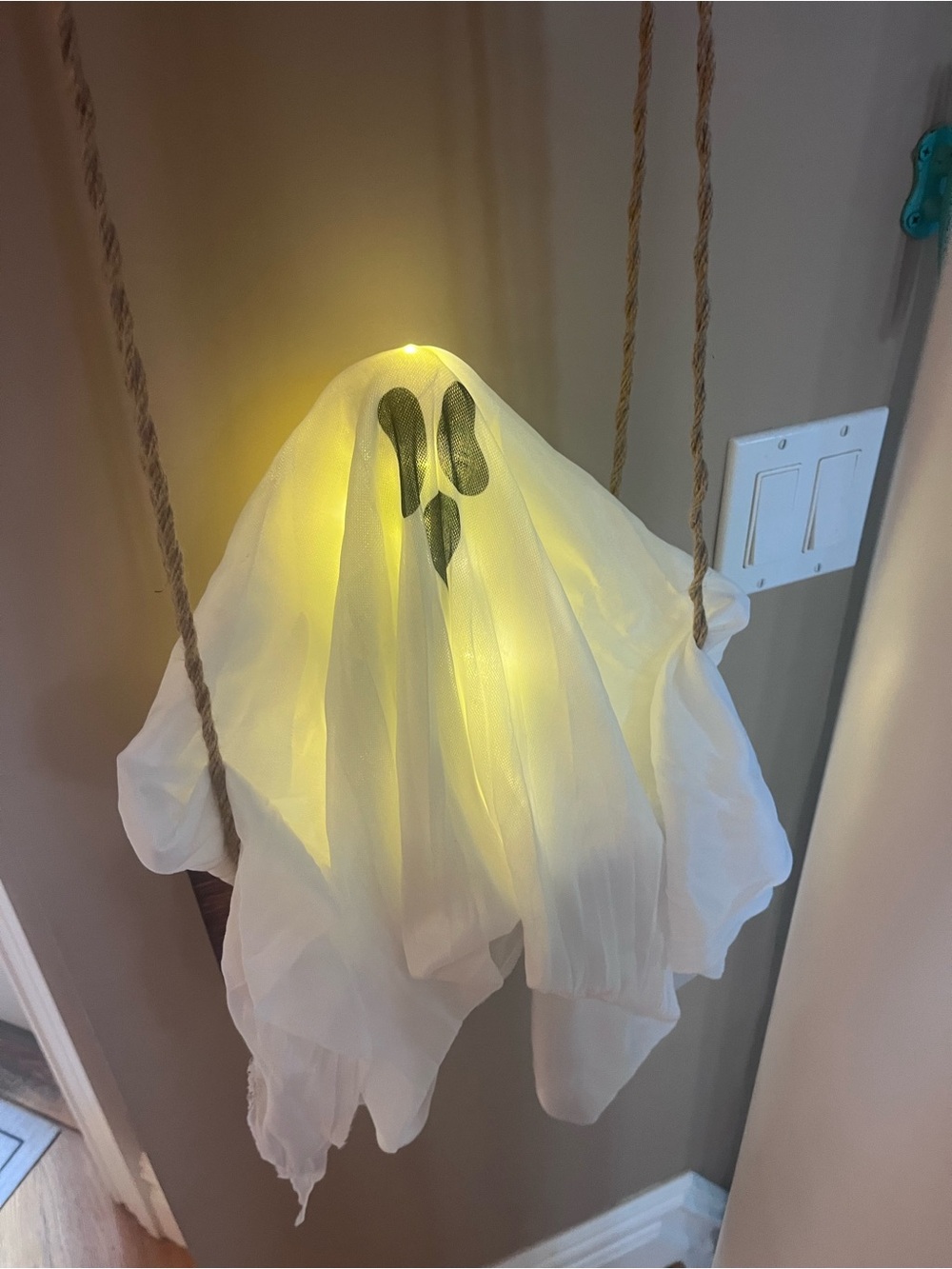 Halloween ghost on swing